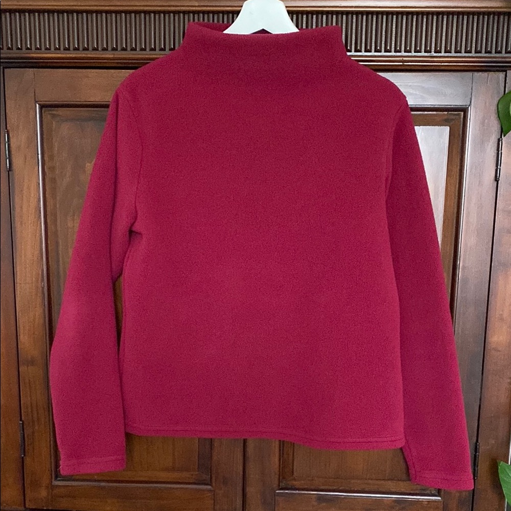 L. L. Bean Women’s Cozy Cottage Fleece Polartec Funnelneck Pullover Cherry pink